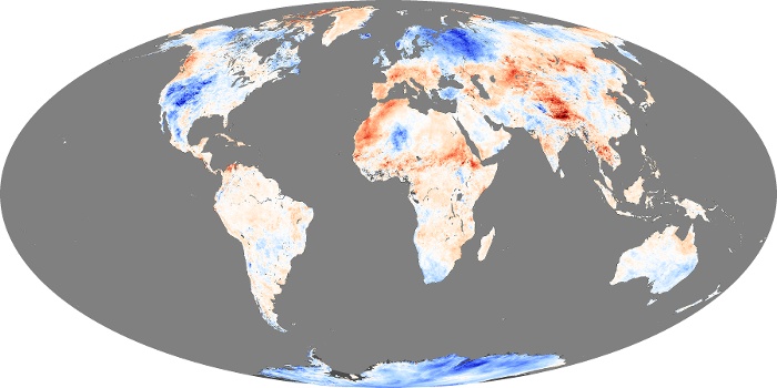 Global Map Land Surface Temperature Anomaly Image 186