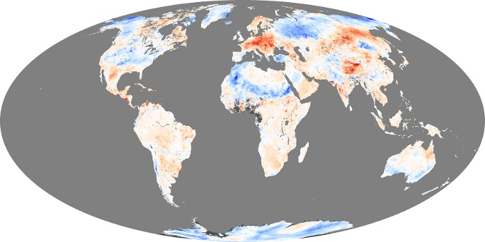 Global Map Land Surface Temperature Anomaly Image 187