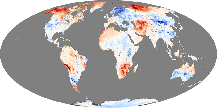 Global Map Land Surface Temperature Anomaly Image 191