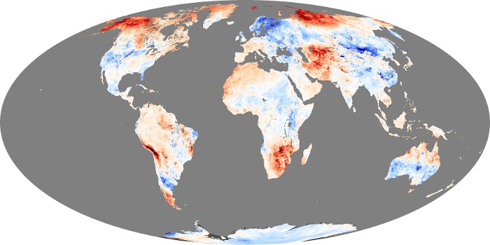 Global Map Land Surface Temperature Anomaly Image 133