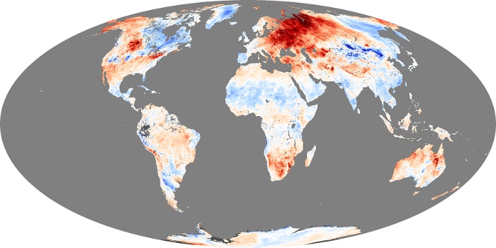 Global Map Land Surface Temperature Anomaly Image 116