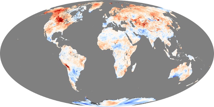 Global Map Land Surface Temperature Anomaly Image 165