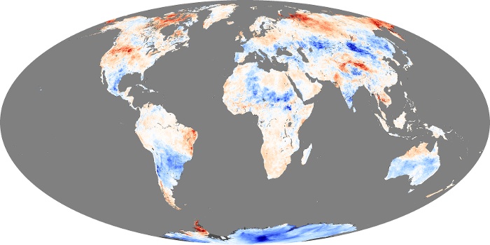 Global Map Land Surface Temperature Anomaly Image 168