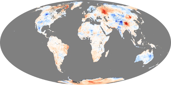 Global Map Land Surface Temperature Anomaly Image 198