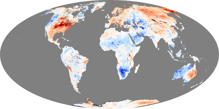 Global Map Land Surface Temperature Anomaly Image 176