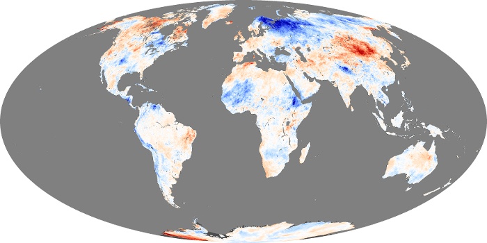 Global Map Land Surface Temperature Anomaly Image 208