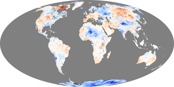 Global Map Land Surface Temperature Anomaly Image 132