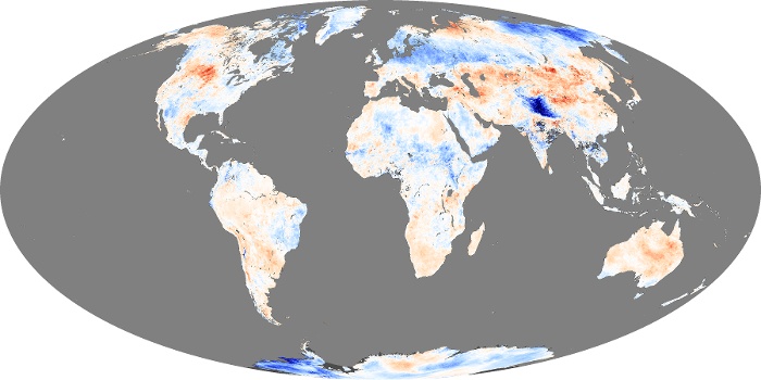 Global Map Land Surface Temperature Anomaly Image 209