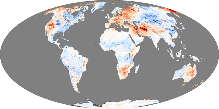 Global Map Land Surface Temperature Anomaly Image 139