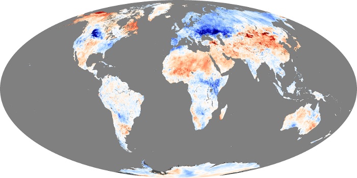 Global Map Land Surface Temperature Anomaly Image 217