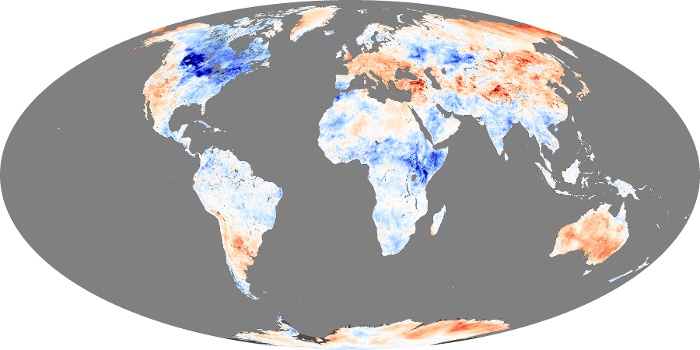 Global Map Land Surface Temperature Anomaly Image 219
