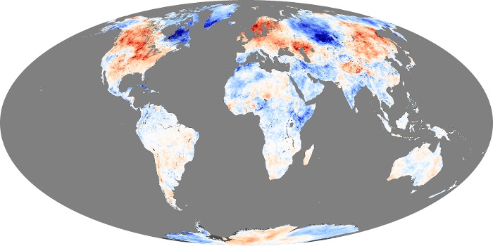 Global Map Land Surface Temperature Anomaly Image 219