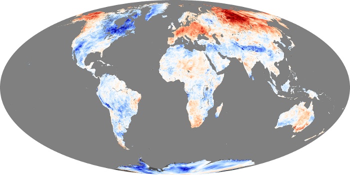 Global Map Land Surface Temperature Anomaly Image 224