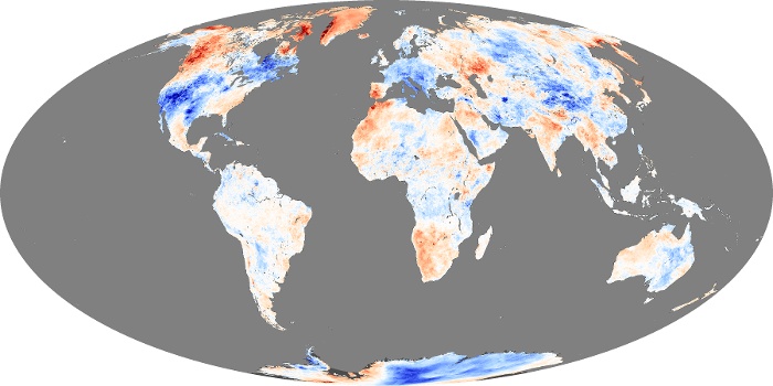 Global Map Land Surface Temperature Anomaly Image 231