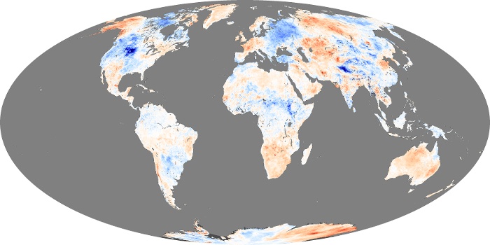 Global Map Land Surface Temperature Anomaly Image 205