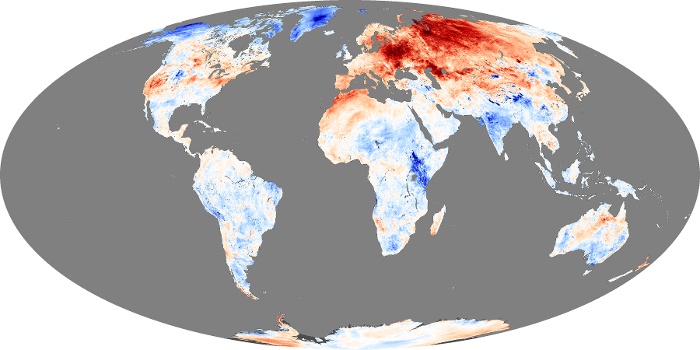 Global Map Land Surface Temperature Anomaly Image 212