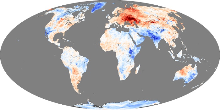 Global Map Land Surface Temperature Anomaly Image 213