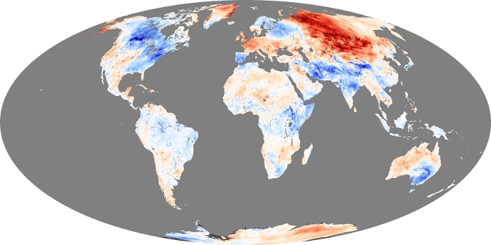 Global Map Land Surface Temperature Anomaly Image 166