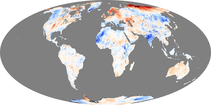 Global Map Land Surface Temperature Anomaly Image 216