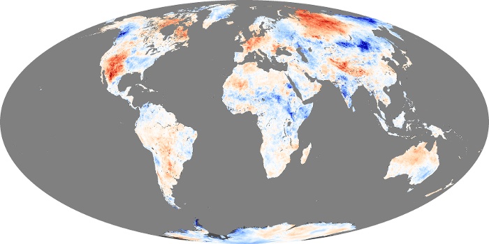 Global Map Land Surface Temperature Anomaly Image 218