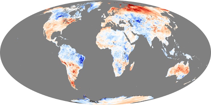 Global Map Land Surface Temperature Anomaly Image 173