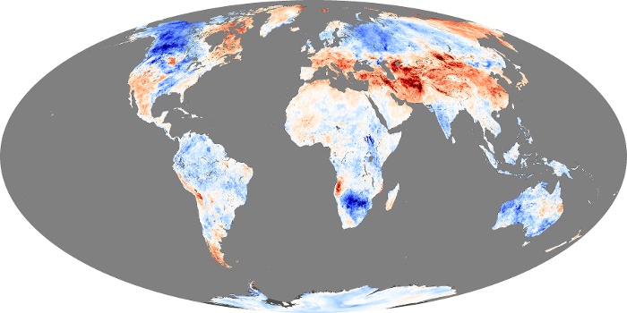 Global Map Land Surface Temperature Anomaly Image 176