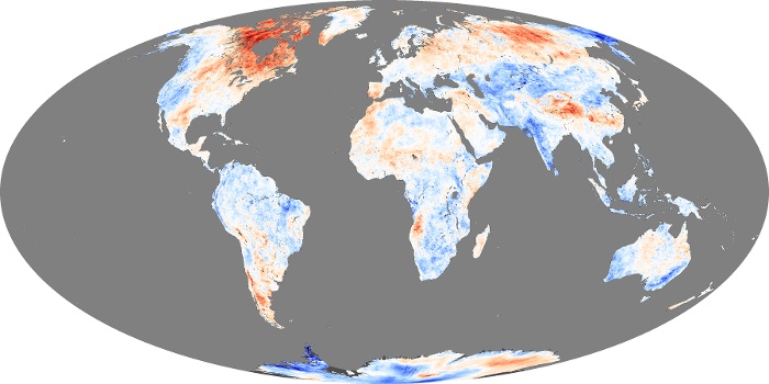 Global Map Land Surface Temperature Anomaly Image 260