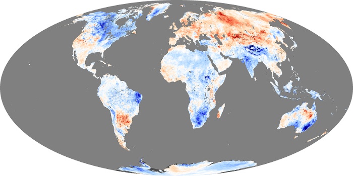 Global Map Land Surface Temperature Anomaly Image 187