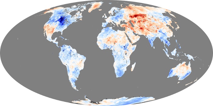 Global Map Land Surface Temperature Anomaly Image 190