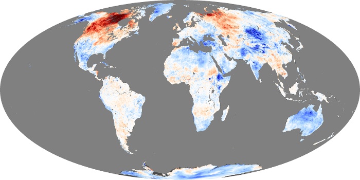 Global Map Land Surface Temperature Anomaly Image 279