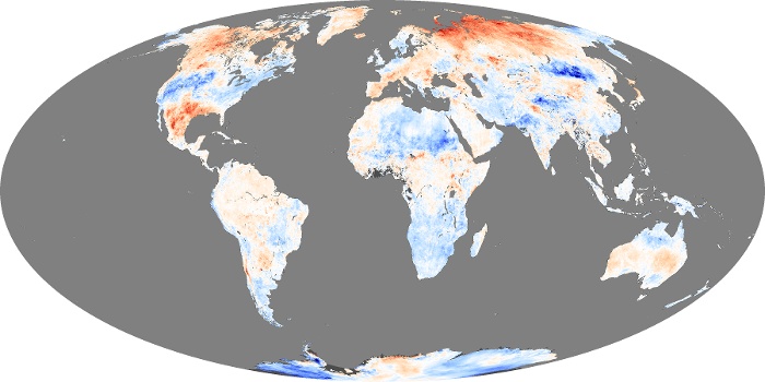 Global Map Land Surface Temperature Anomaly Image 282