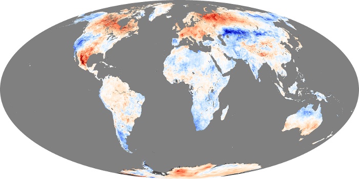 Global Map Land Surface Temperature Anomaly Image 284