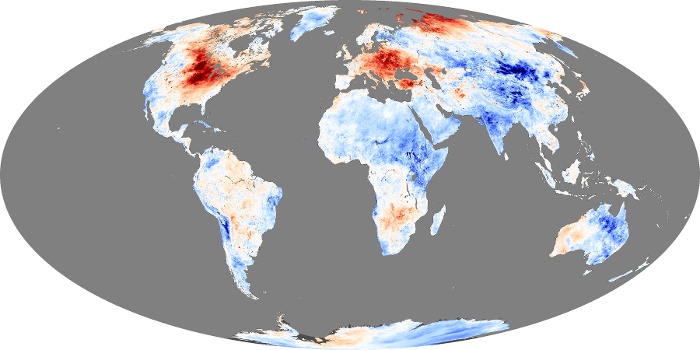 Global Map Land Surface Temperature Anomaly Image 289