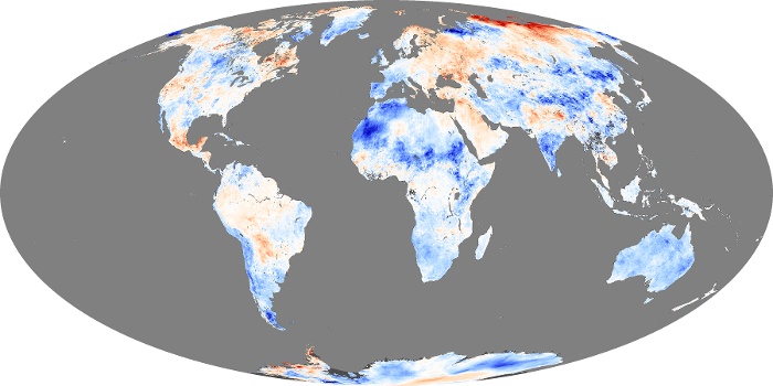 Global Map Land Surface Temperature Anomaly Image 264