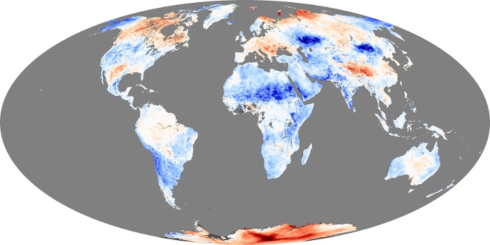 Global Map Land Surface Temperature Anomaly Image 266