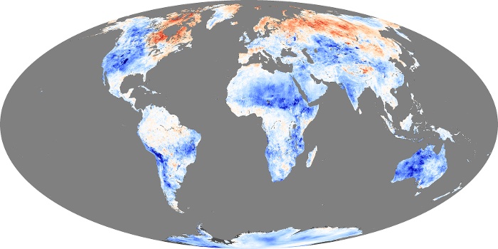 Global Map Land Surface Temperature Anomaly Image 298