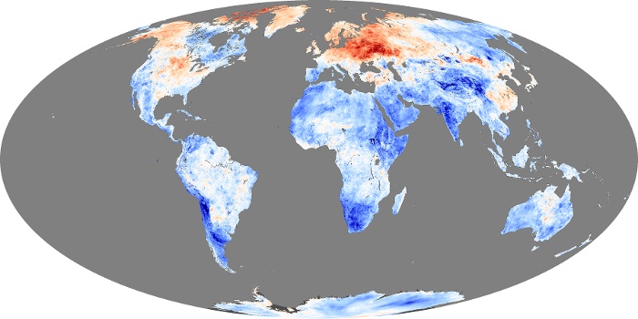 Global Map Land Surface Temperature Anomaly Image 302