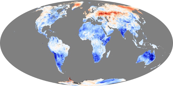 Global Map Land Surface Temperature Anomaly Image 303