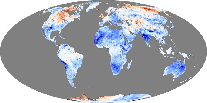 Global Map Land Surface Temperature Anomaly Image 304