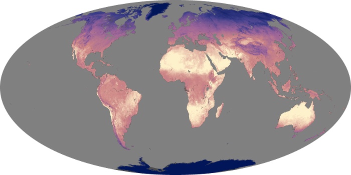 Global Map Land Surface Temperature Image 164