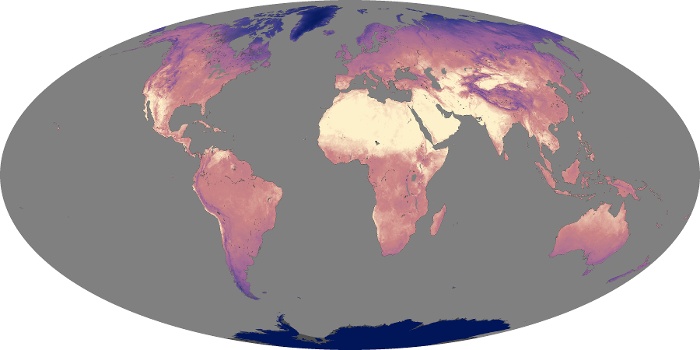 Global Map Land Surface Temperature Image 184