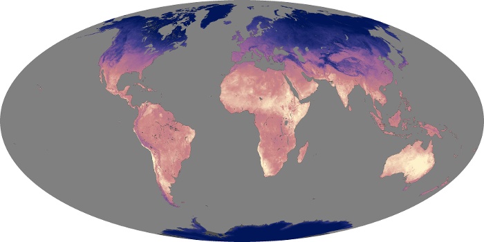 Global Map Land Surface Temperature Image 176