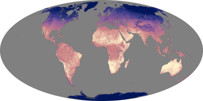 Global Map Land Surface Temperature Image 214