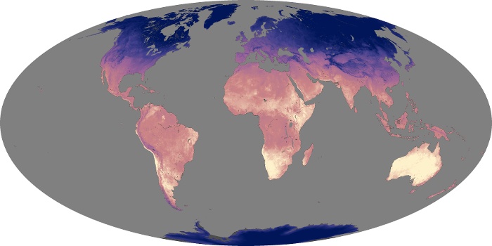 Global Map Land Surface Temperature Image 216