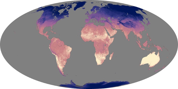 Global Map Land Surface Temperature Image 210