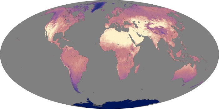 Global Map Land Surface Temperature Image 216