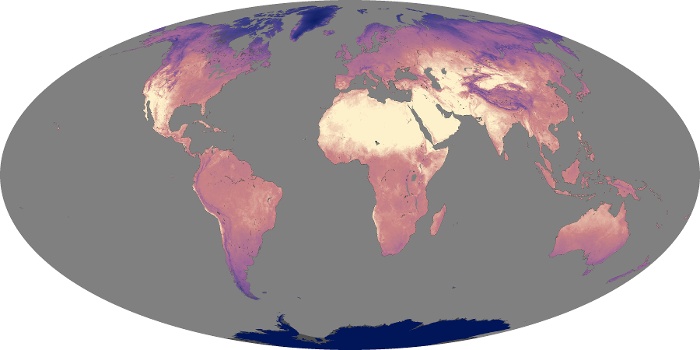 Global Map Land Surface Temperature Image 255