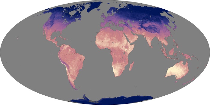 Global Map Land Surface Temperature Image 288