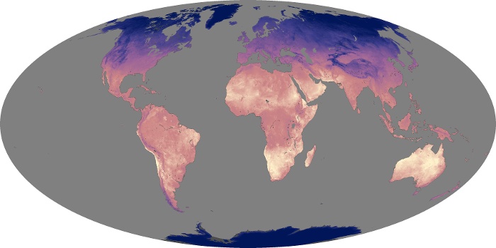 Global Map Land Surface Temperature Image 298