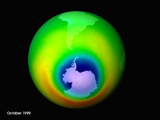 Antarctic Ozone Hole, October 1999